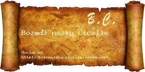 Bozmánszky Cicelle névjegykártya